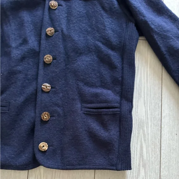 Maioja Navy Button-Up Fleece Jacket Medium - Picture 7 of 12